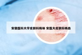 安徽医科大学皮肤科杨琳 安医大皮肤科杨森