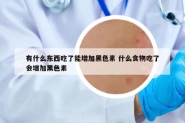 有什么东西吃了能增加黑色素 什么食物吃了会增加黑色素