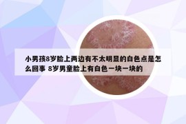 小男孩8岁脸上两边有不太明显的白色点是怎么回事 8岁男童脸上有白色一块一块的