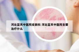 河北蓝天中医院皮肤科 河北蓝天中医院主要治疗什么