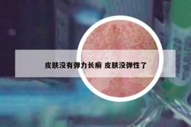 皮肤没有弹力长癣 皮肤没弹性了