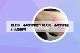 脸上有一小块白的地方 脸上有一小块白的是什么原因呢