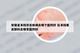 安徽省阜阳市皮肤病去哪个医院好 在阜阳看皮肤科去哪家医院好