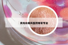 贵阳白癜风医院哪家专业