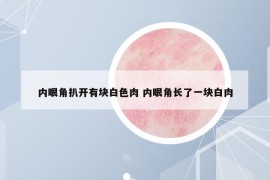 内眼角扒开有块白色肉 内眼角长了一块白肉